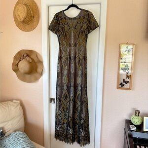 BCBG MAXAZRIA sheer maxi dress